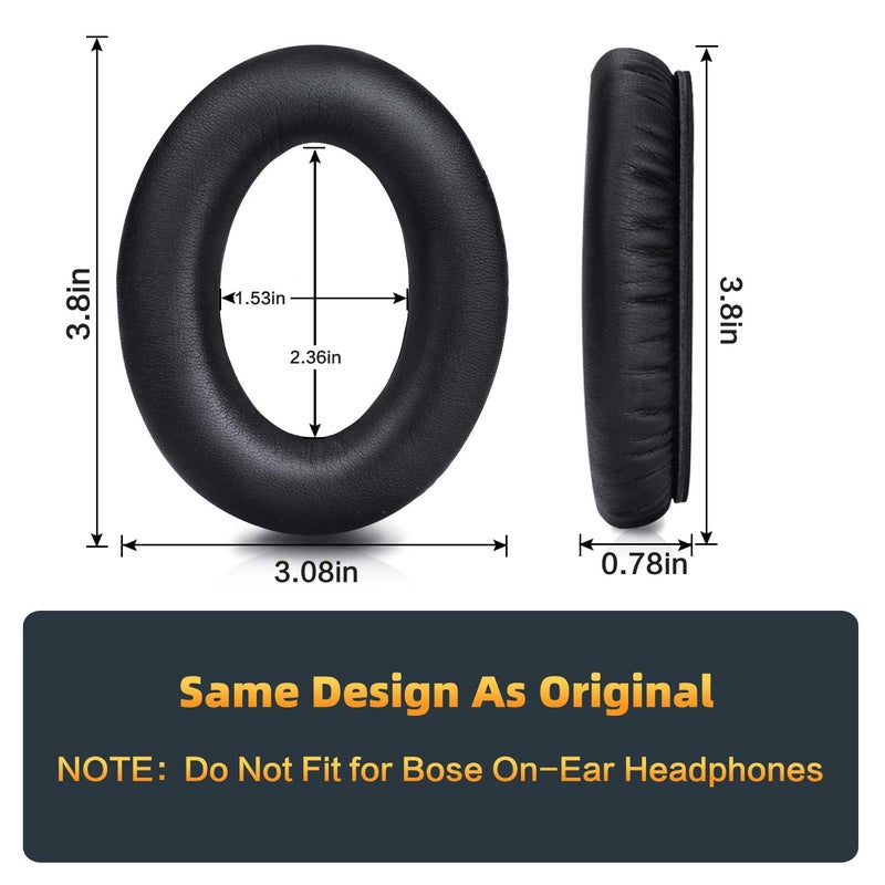 GEVO Premium Replacement Ear Pads for Bose QC35 & QC35ii Headphones Made by GEVO- Comfortable Adaptive Memory Foam and Extra Durable - Fits QuietComfort 35 & 35ii / SoundLink 1&2 AEï¼ˆOver-Earï¼‰ (Black) - Image 3